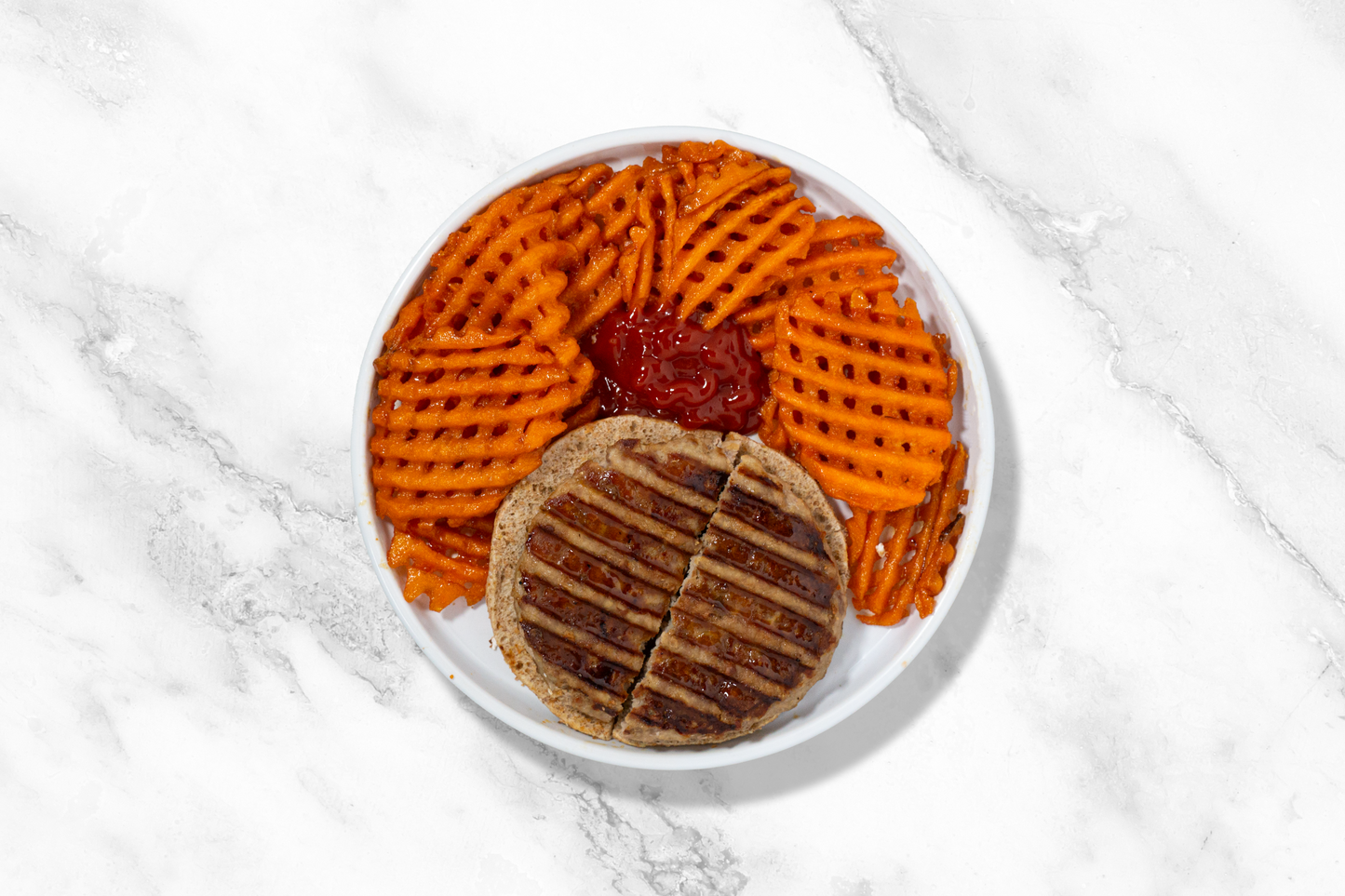 Turkey burger with sweet potato fries