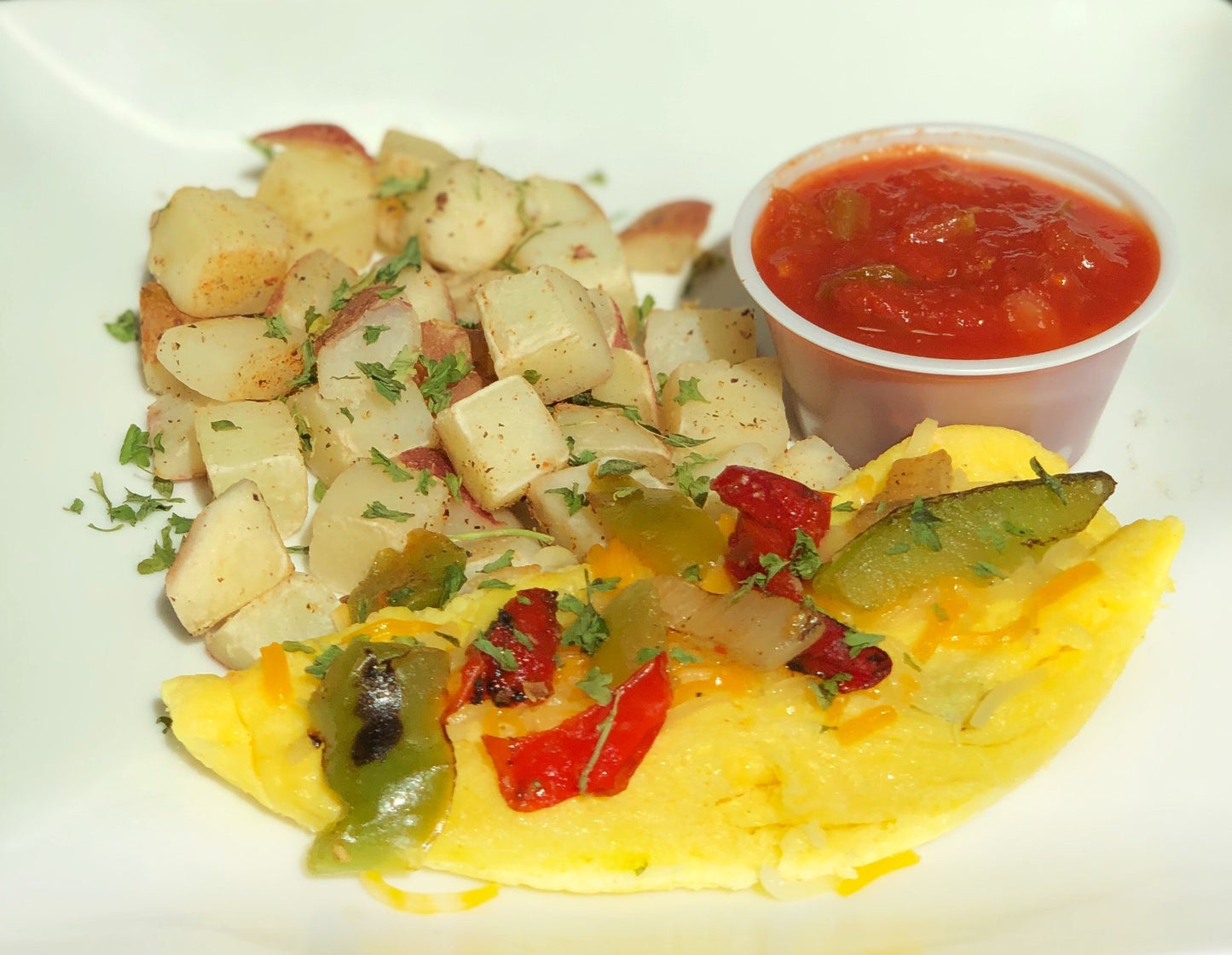 LEAN Omelette with breakfast hash